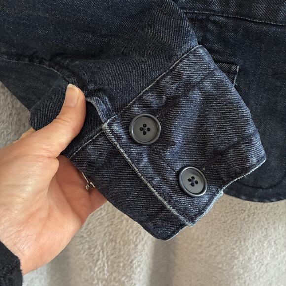 VTG Y2K Louie Denim Blazer Women 14 Dark Wash‎ Jacket Feminine Preppy - Picture 7 of 16